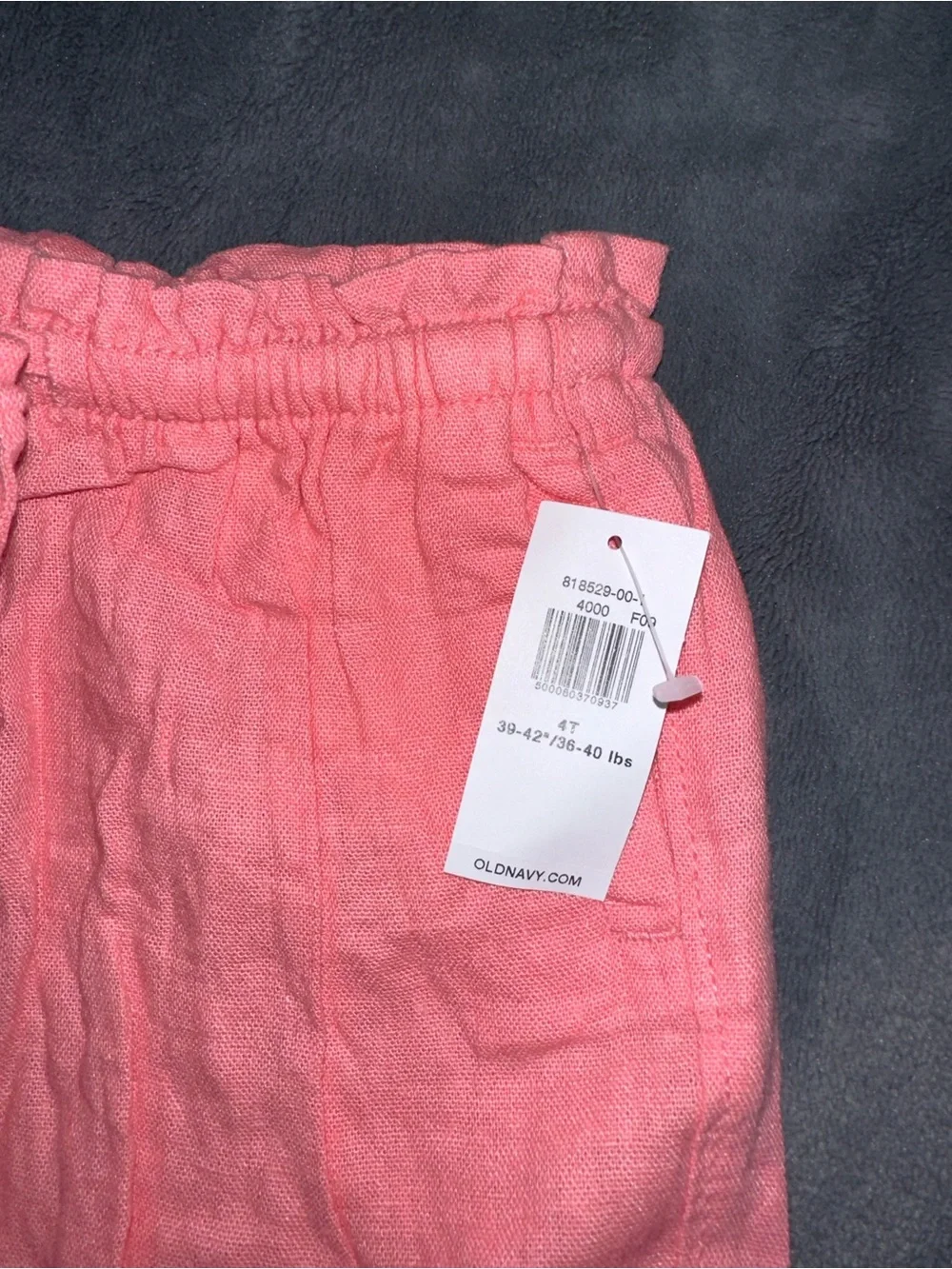 Old Navy toddler girl Pink Drawstring Linen-Blend Shorts
